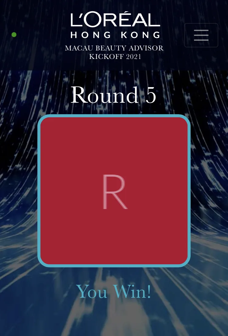 Colour Match game: a round won
